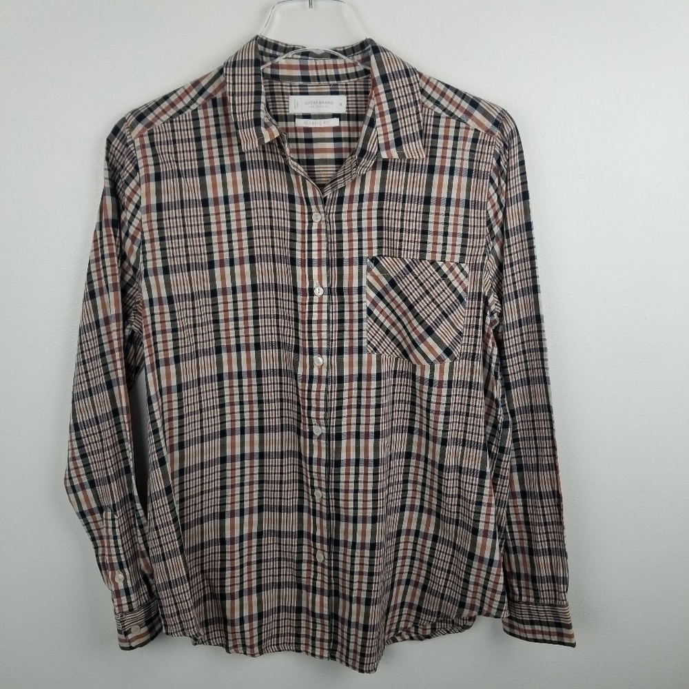 Lucky Brand Plaid Button Front Shirt - Picture 1 of 9
